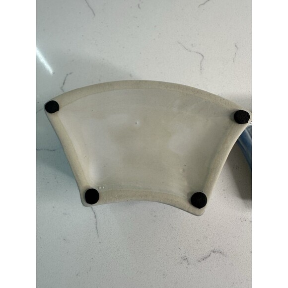 Vintage Ceramic Trinket Box Coastal Scene Palm Tree & Lighthouse Cottage - Picture 4 of 8